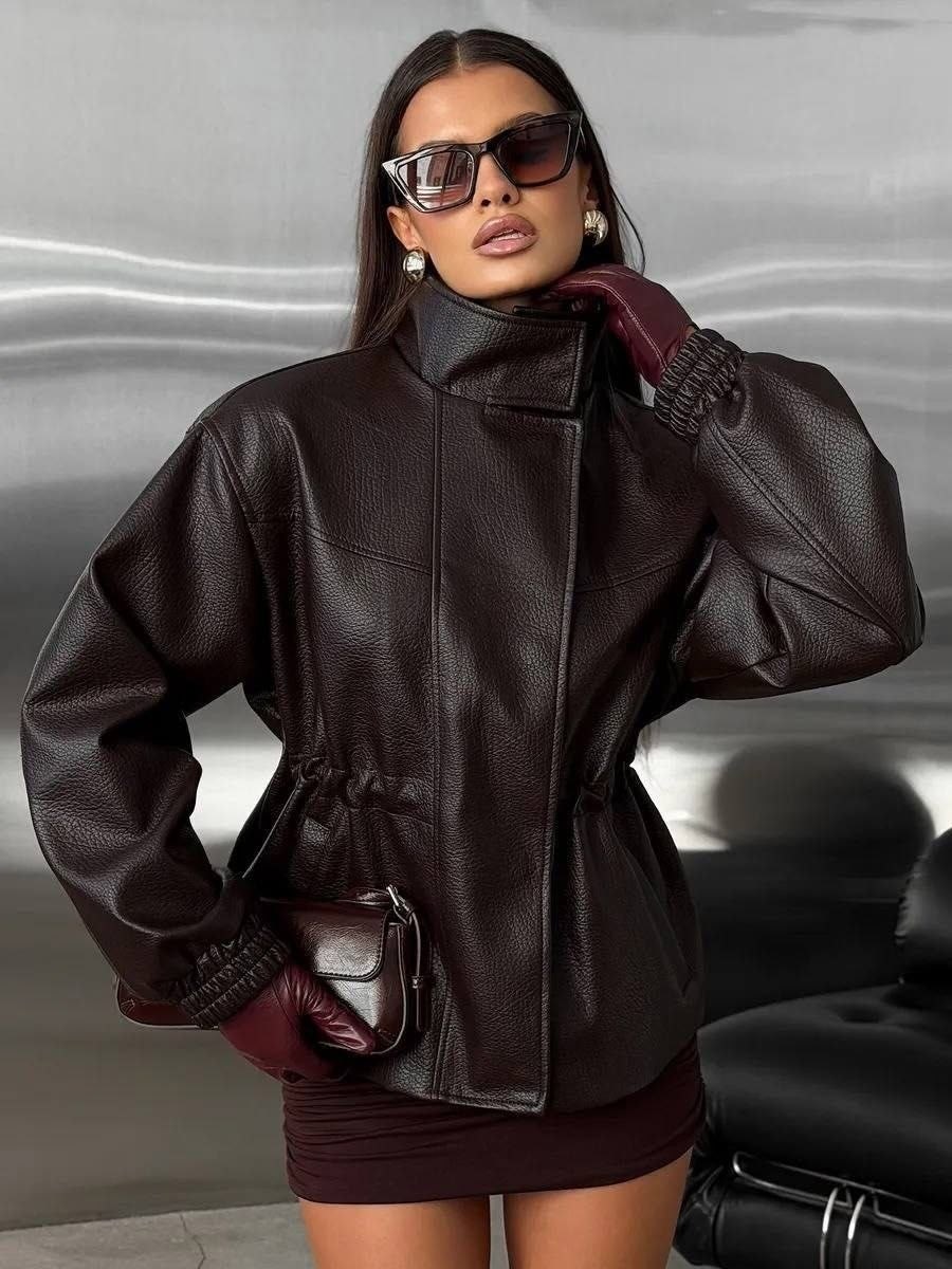 куртка женская из искусственной кожи,женская кожаная куртка,куртка кожаная,модные кожаные куртки,женская кожаная куртка-бомбер