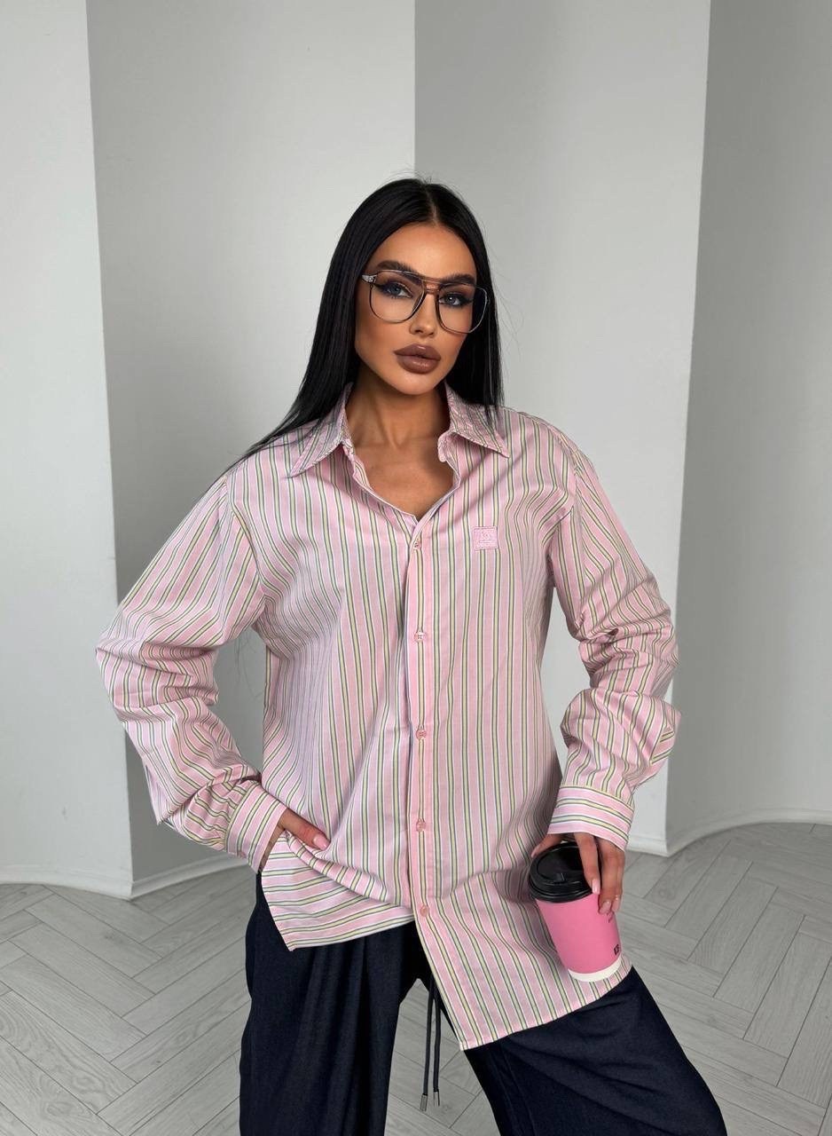 хлопковая рубашка в полоску оверсайз cosmo brand,хлопковая рубашка в полоску оверсайз,zara рубашка в полоску оверсайз розовый,рубашка оверсайз в полоску розовая,женская рубашка в полоску