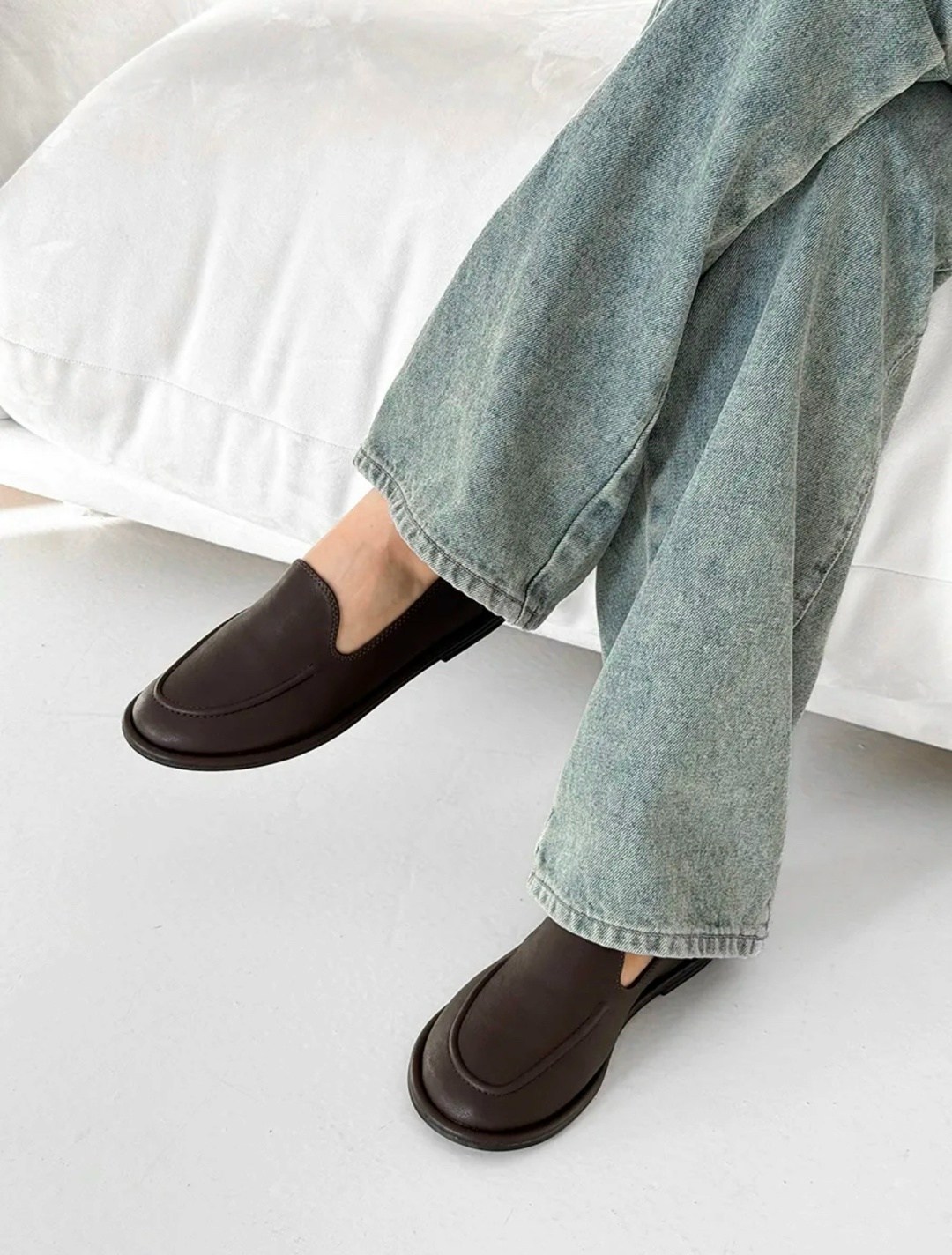 ,лоферы женские,женская , повседневные,коричневые лоферы