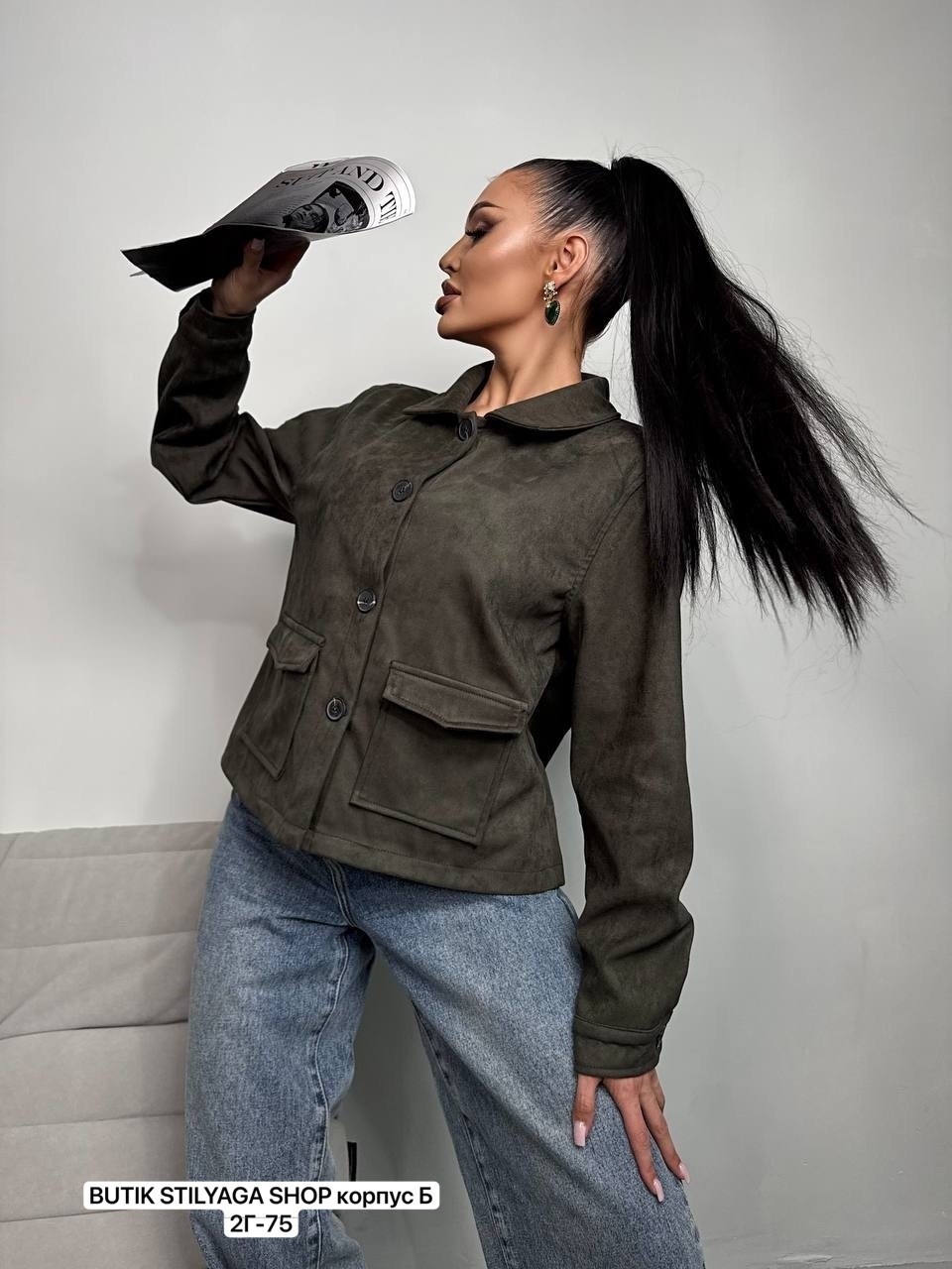 замшевый бомбер укороченный на осень vantaime 338766884,куртка замшевая,куртка замш,куртка бомбер,женская куртка