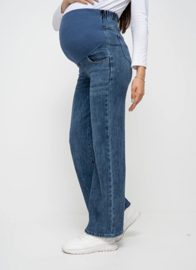джинсы голубые прямые 2408-1 для беременных,джинсы для беременных,джинсы euromama для беременных,прямые джинсы для беременных,широкие джинсы для беременных