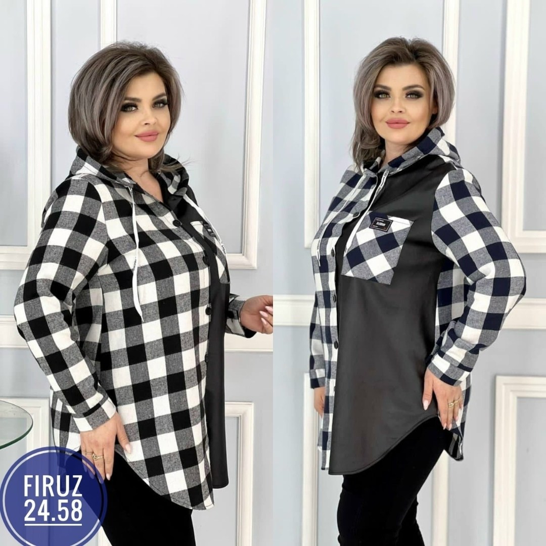 рубашка женская большие размеры,туника рубашка,рубашка теплая в клетку удлиненная,ткань байка рубашка,рубашка теплая в клетку