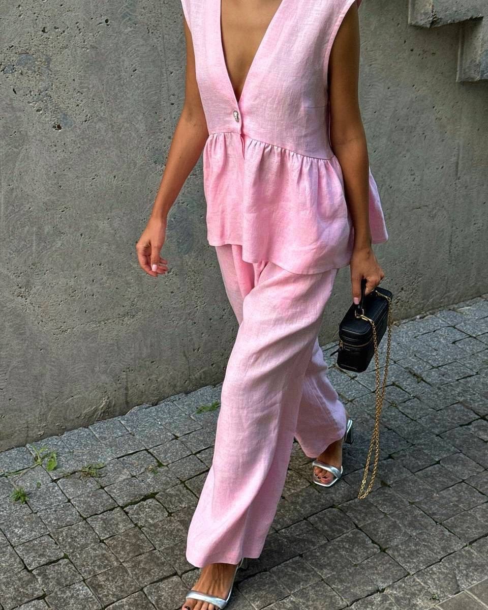женская мода,костюм из льна,костюм женский летний,брючный костюм