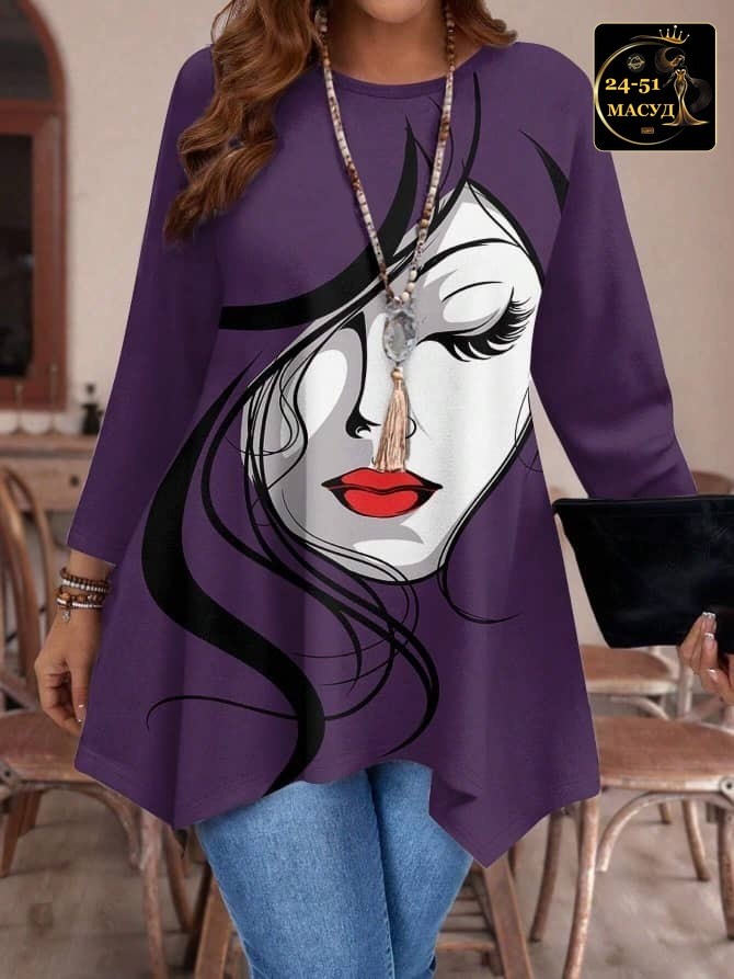 туника большие размеров,кофта женская модная,туника женская,женская кофта,женская туника ткань крепун сублимация