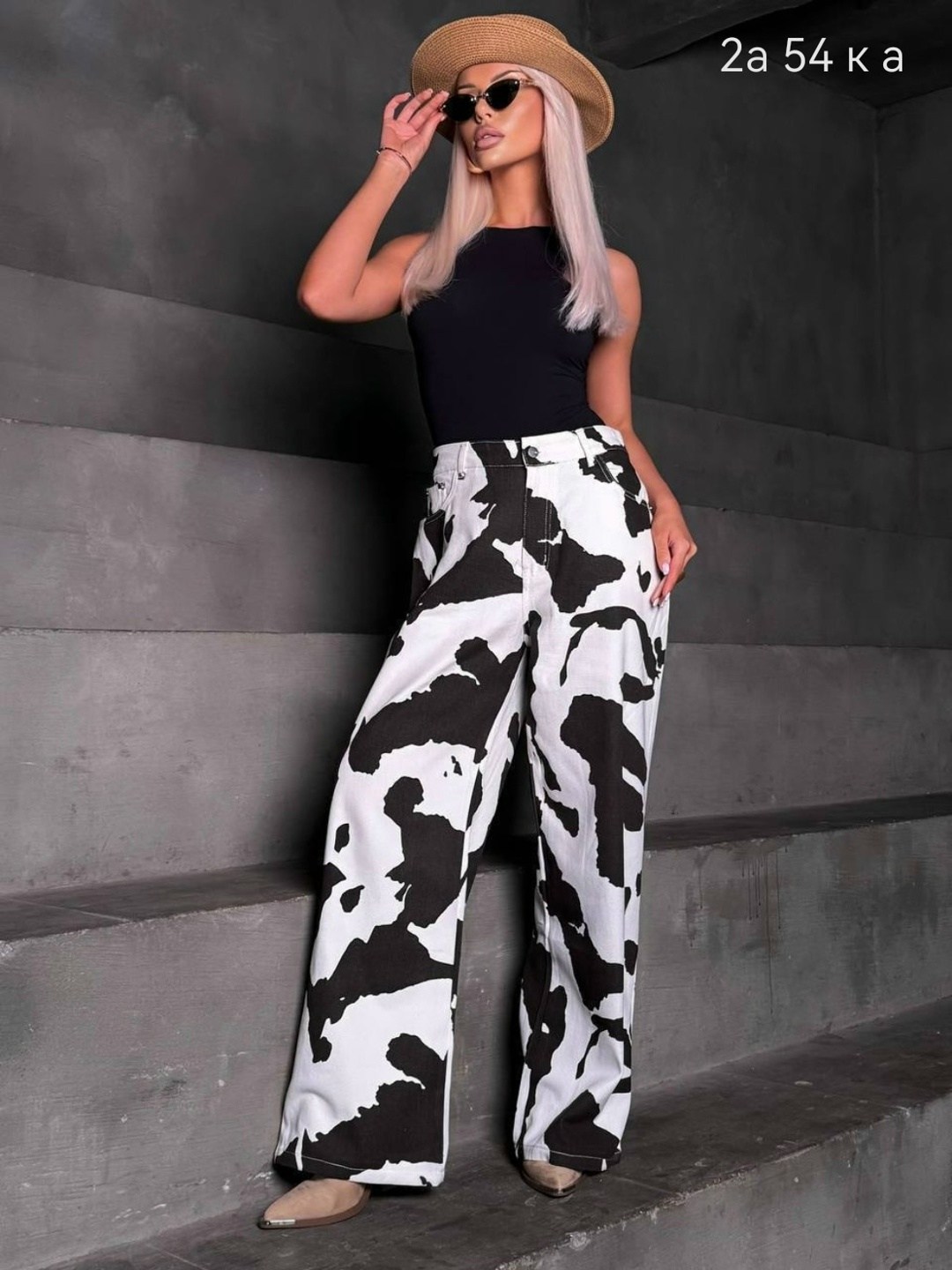 брюки с коровьим принтом,брюки с принтом,штаны с принтом,брюки модные,женские брюки с принтом