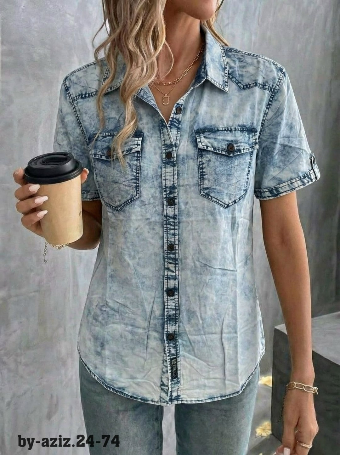 рубашка джинсовая женская,джинсовая рубашка для женщин,джинсовая рубашка,джинсовая блузка,женская джинсовая рубашка с коротким рукавом