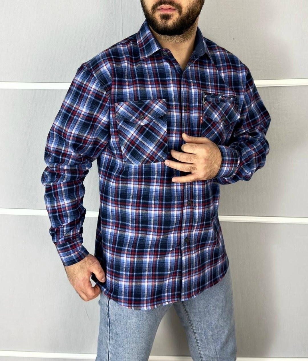 рубашка в клетку теплая h&h fashion,теплая рубашка в клетку westhero 122052187,рубашка мужская,рубашка теплая в клетку с длинными рукавами,рубашка теплая в клетку