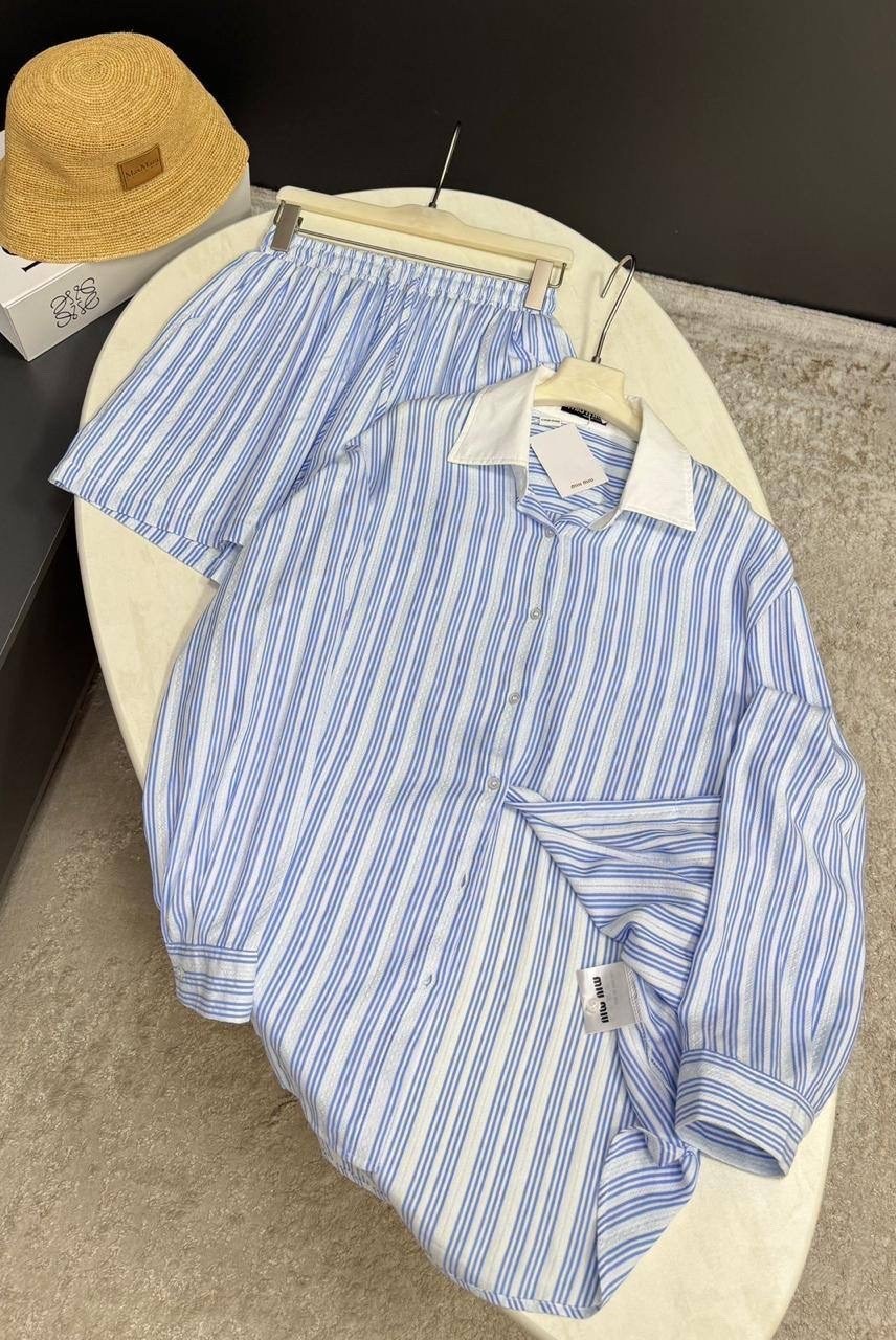 костюм летний с шортами рубашкой льняной в полоску из льна betrendy wear,костюм женский летний с шортами и рубашкой из льна,женские комбинезоны,костюм летний с шортами и рубашкой льняной,костюм в поло