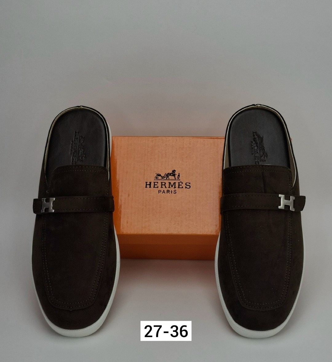 ,шлепанцы hermes,лоферы hermes,мюли мужские,мужские темно-коричневые лоферы из замши hermes