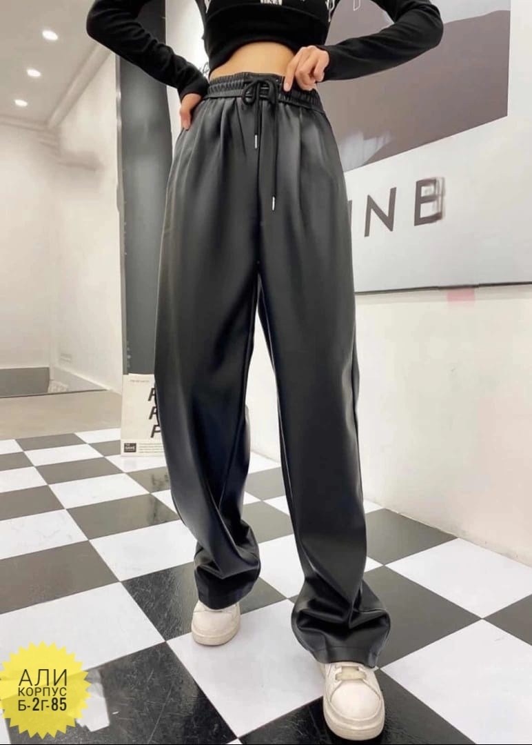 женские прямые кожаные брюки qoerlin,брюки клеш,женские черные брюки из искусственной кожи с высокой талией и широкими штанинами,брюки женские из искусственной кожи,кожаные брюки