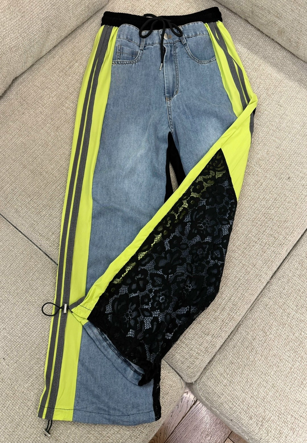 джинсы с полосками,корейские модные мешковатые джинсы y2k в синюю полоску,джинсы с лампасами,комбинированные джинсы,модные джинсы