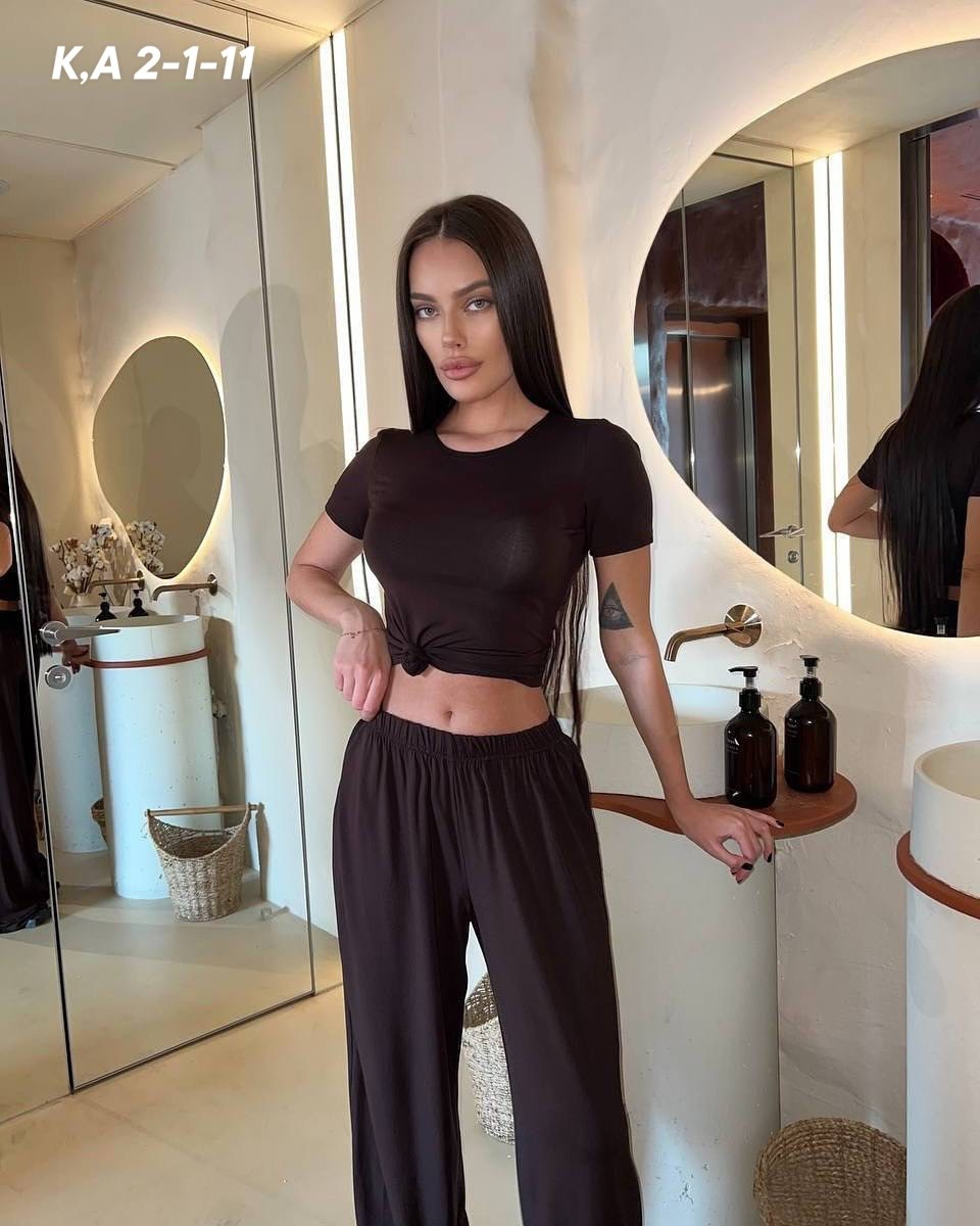 брюки лапша женские палаццо,брюки палаццо,костюмы женские,костюм с кроп топом,брюки палаццо лапша