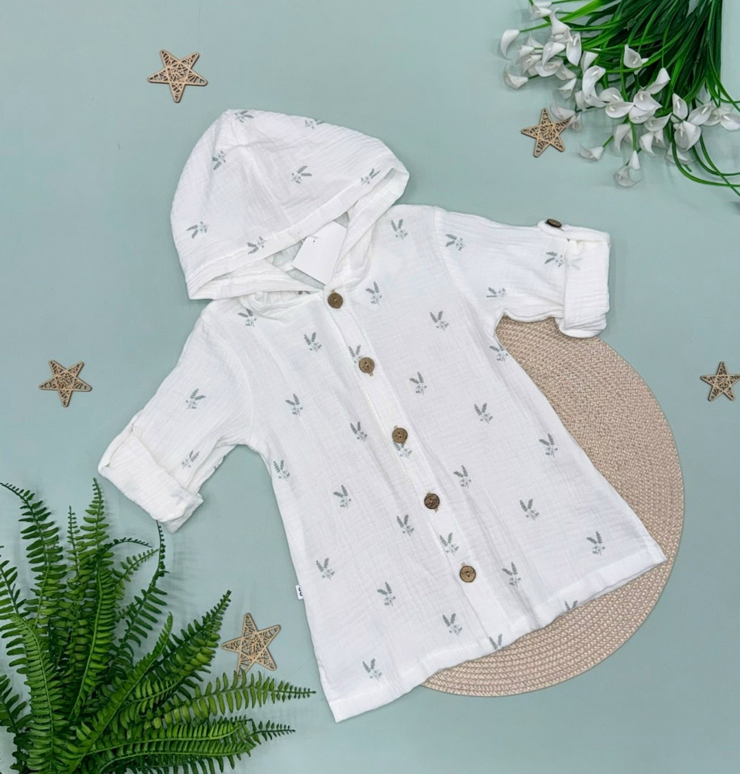 муслиновая рубашка с капюшоном,муслиновая рубашка детская с капюшоном,рубашка с капюшоном из муслина детская,рубашка с капюшоном из муслина,рубашка с капюшоном