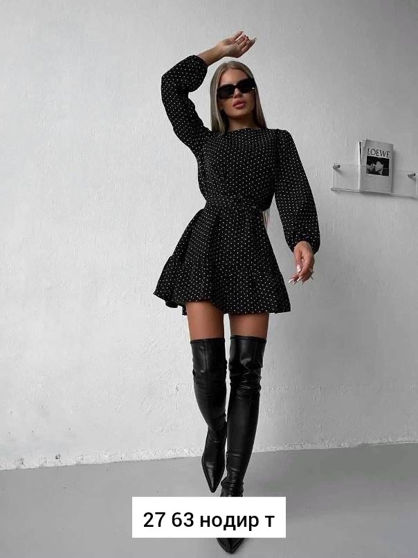 платье женской,платье женское с длинными рукавами,платья,платья мини,женское платье в горошек