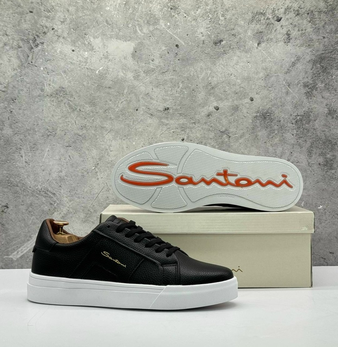 мужские кеды santoni,кеды мужские кожаные santoni черные premium,кроссовки santoni,,мужские кеды