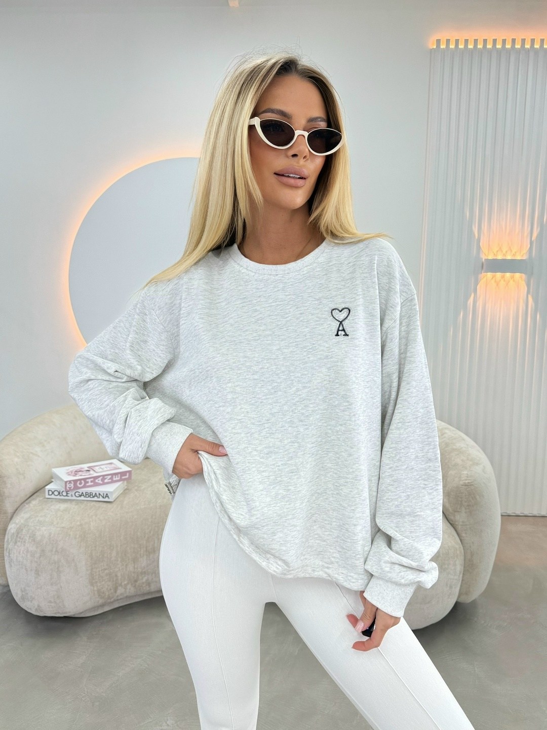 свитшот варенка на флисе оверсайз danvil,свитшот женская,женский свитшот оверсайз,серый свитшот,женская кофта