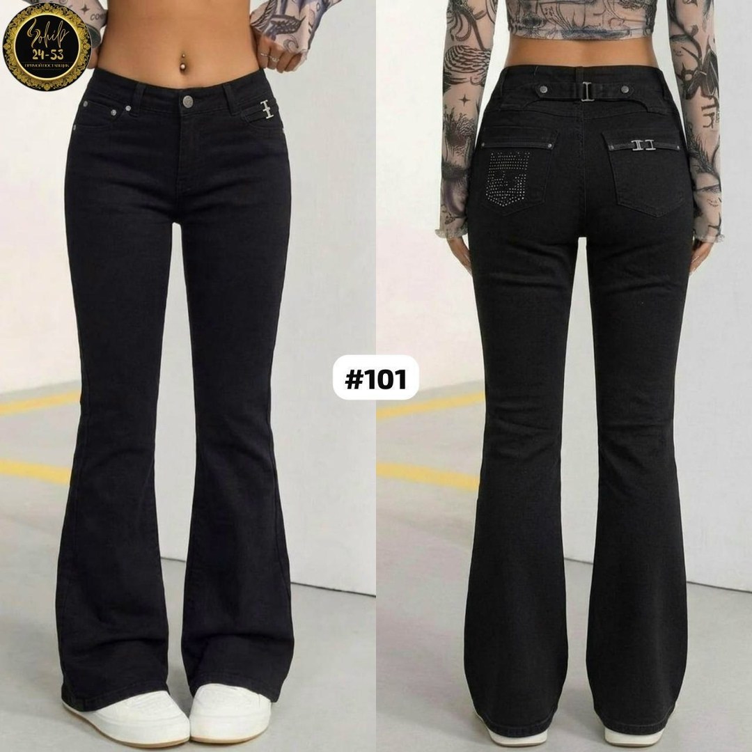 джинсы женские,джинсы женские клеш,черные джинсы клеш,джинсы клёш,джинсы клеш от колена pularia fashion
