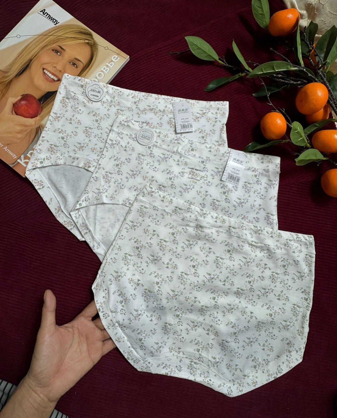 комплект женских трусов,женские трусы хлопок,комплект трусов слипы,трусы женские макси в белом цвете с рисунком,трусы женские хлопковые