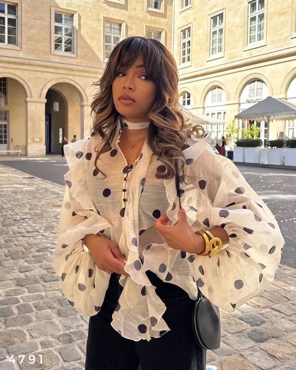 блузка в горошек,модная блузка,блузка праздничная в горошек,блузка в горох,женская блузка