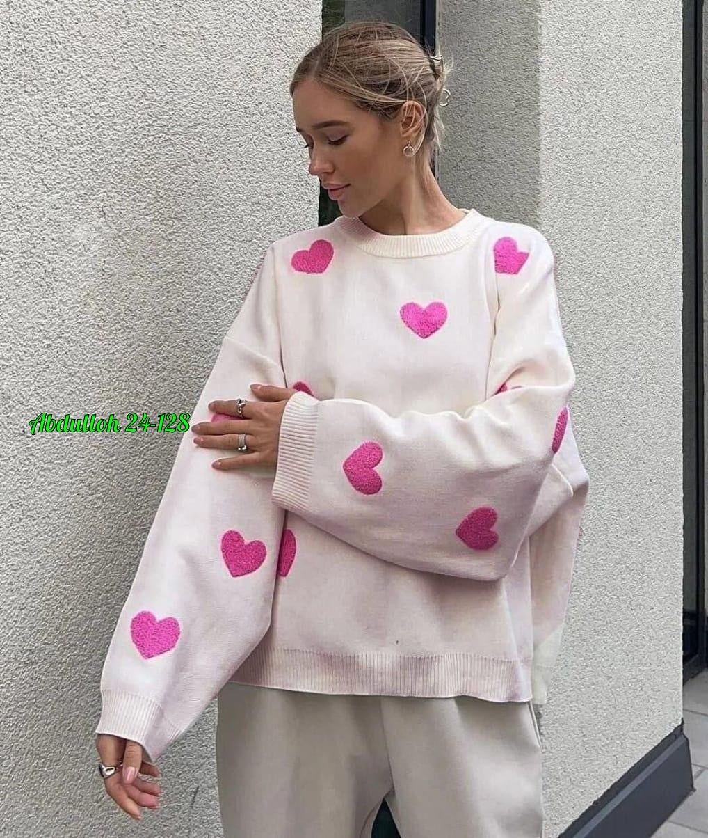 свитер сердечки оверсайз,свитер 3d оверсайз длинный вязаный с сердечками katkat fashion,свитер с сердечками,свитер оверсайз с сердцами julavstile,свитер оверсайз вязаный с сердечками теплый myhearts