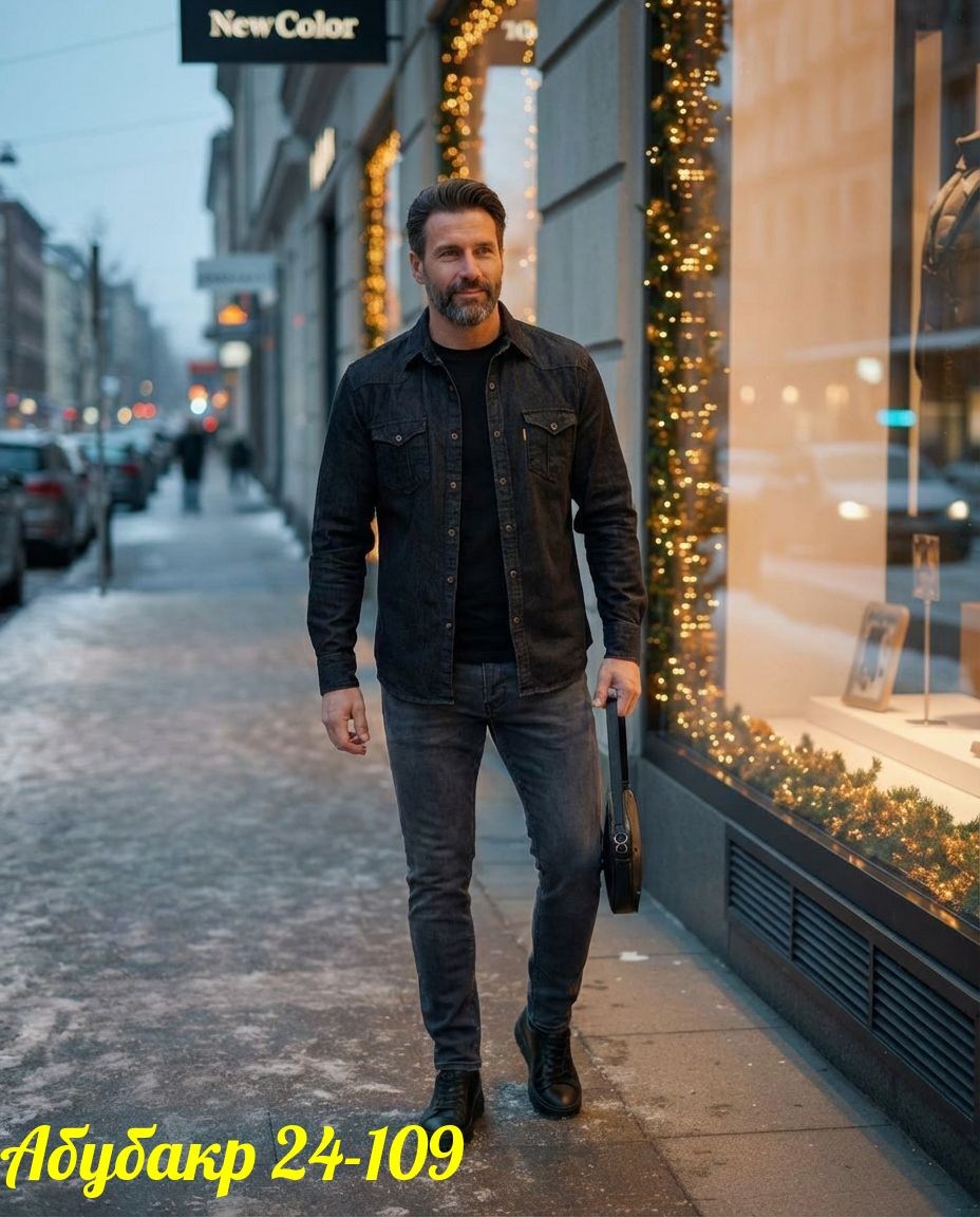 мужская джинсовая рубашка с длинными рукавами,мужская джинсовая рубашка,рубашка под джинсы мужская,мужская мода,джинсы и рубашка