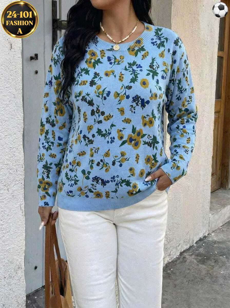 кофта женская,свитера женские,вязаные свитера женские,вязаные джемпера,женский вязаный свитер с цветочным принтом
