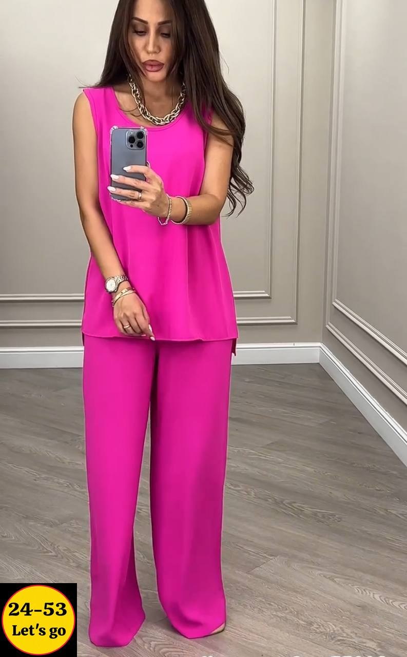 брючный костюм anelli 1398 фуксия,женский брючный костюм двойка,костюм из текстиля с приталенными брюками и жакетом anelli 1398 фуксия,брючные костюмы женские,костюм с брюками нарядный