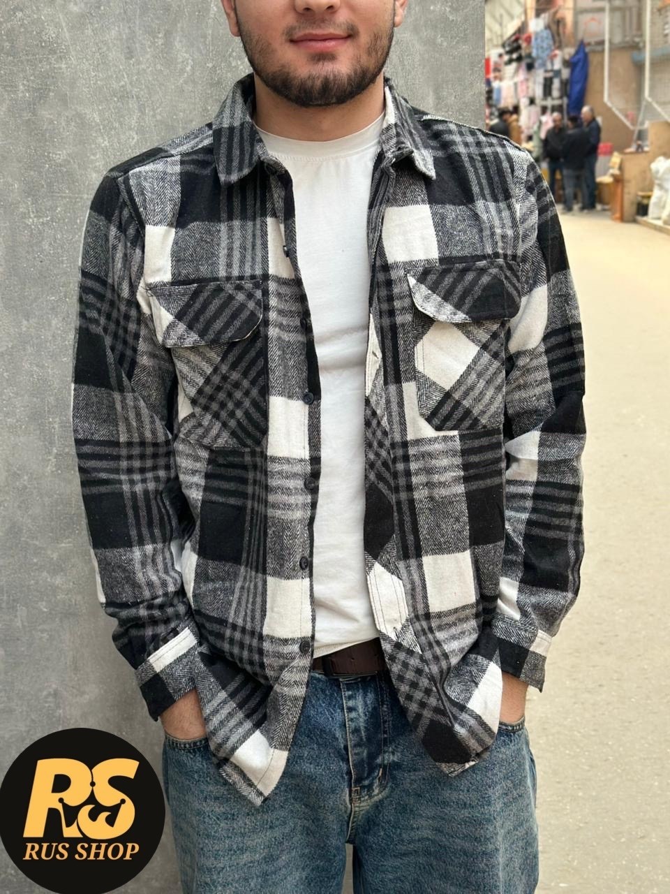 рубашка теплая,мужская рубашка,мужская рубашка в клетку,рубашка теплая мужская в клетку,рубашка в клетку теплая h&h fashion