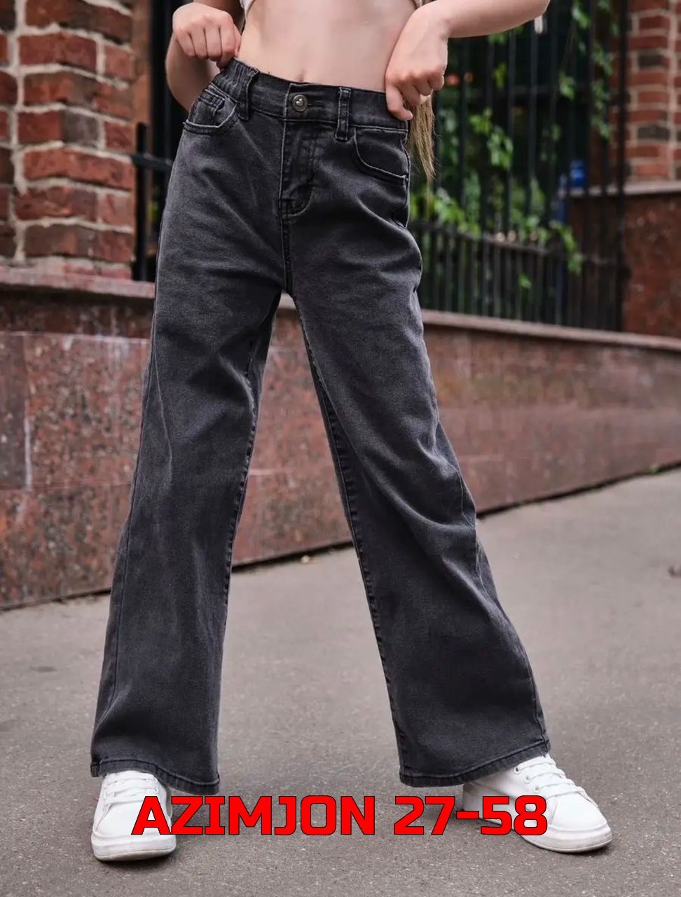 широкие джинсы для девочек,широкие джинсы для подростков девочек,джинсы палаццо тёмно-серые подростковые клёш для девочки,джинсы для подростка,джинсы карго для подростков