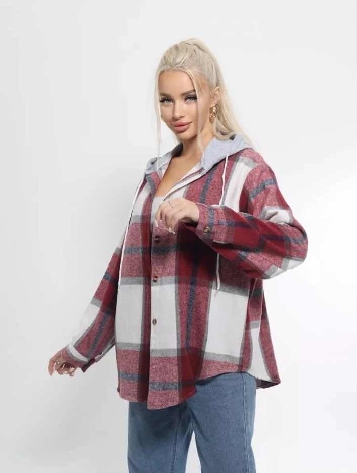 рубашка в клетку с капюшоном теплая оверсайз,рубашка в клетку с капюшоном теплая,рубашка с капюшоном,рубашка с капюшоном в клетку оверсайз,рубашка женская в клетку с капюшоном оверсайз