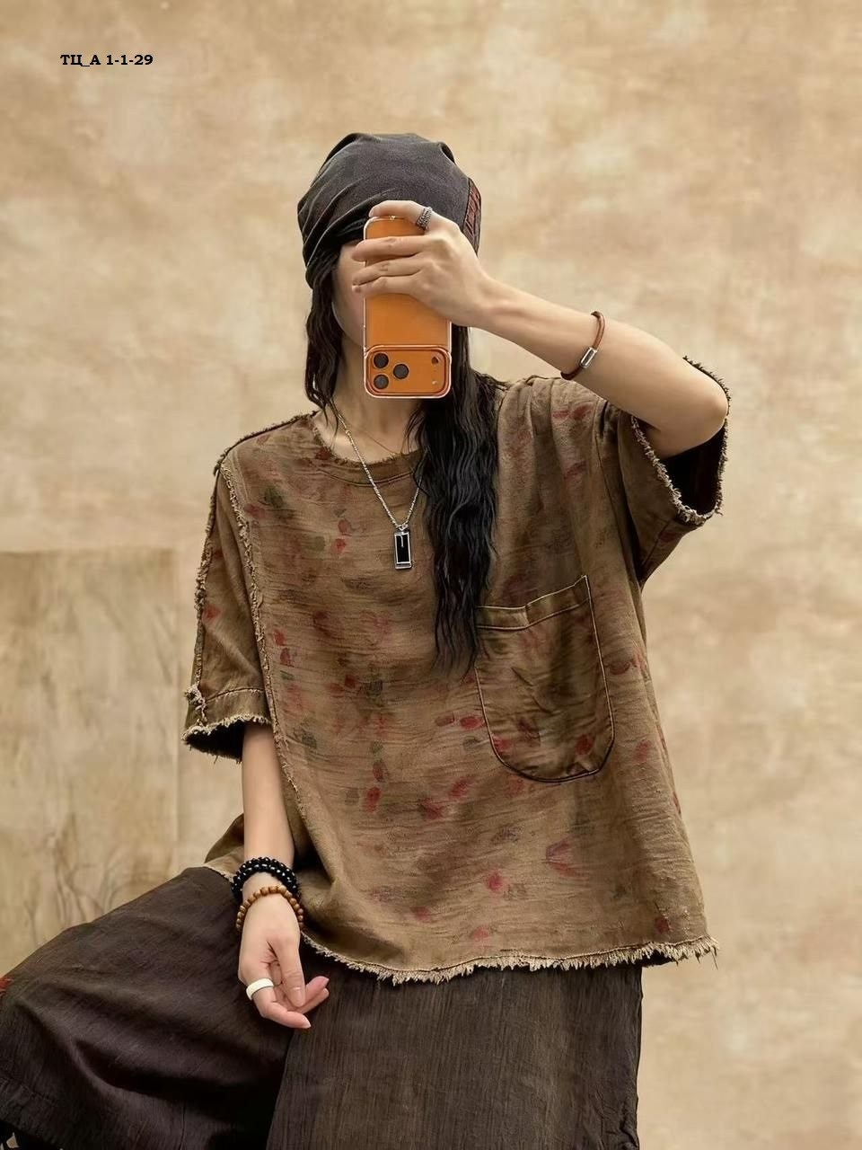 одежда в стиле бохо,женская футболка с круглым вырезом с принтом и рукавами «летучая мышь»,блузка бохо,винтажная свободная футболка с круглым вырезом с принтом и рукавами "летучая мышь"