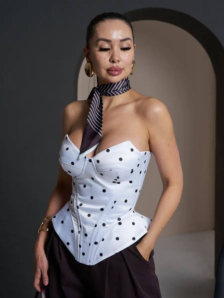 корсет в горошек,корсет женский,корсет бюстье,корсет топ,корсет