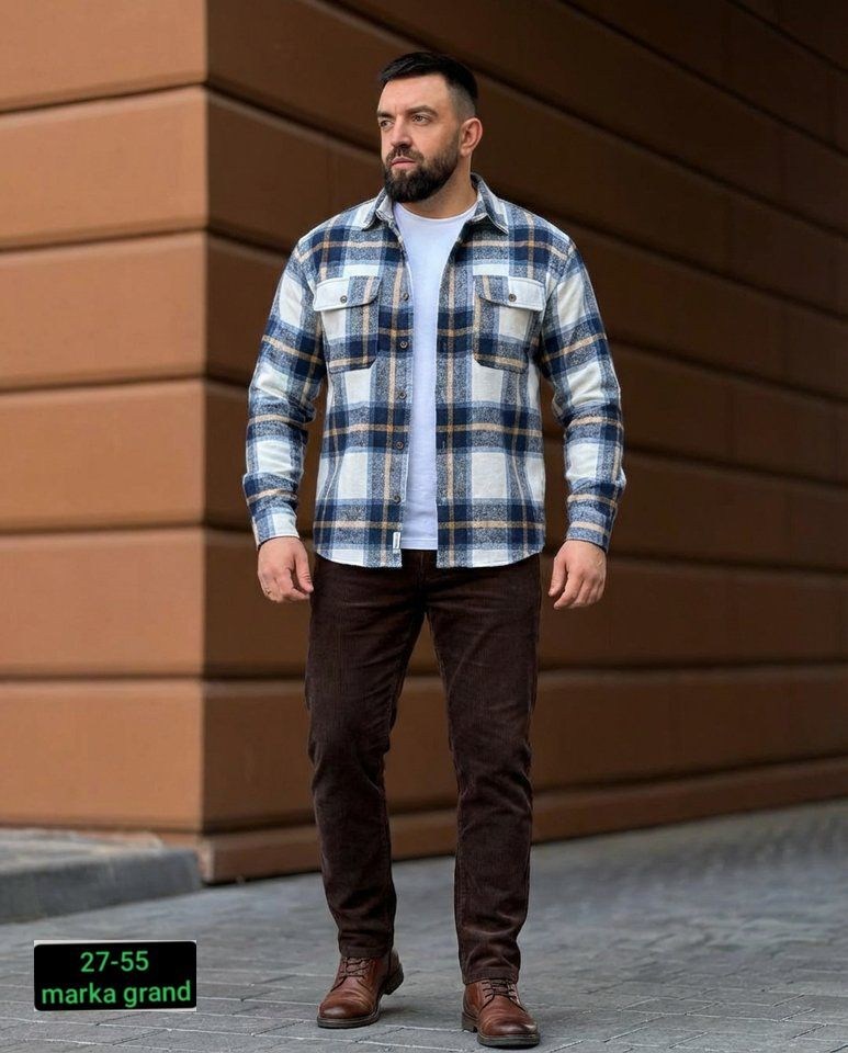 рубашка мужская в клетку,рубашка мужская,теплые рубашки мужские,рубашка повседневная,теплая рубашка