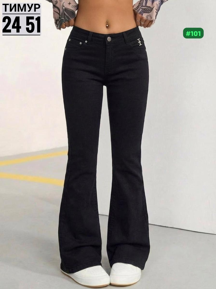 джинсы клеш от колена pularia fashion,джинсы женские,черные джинсы клеш,женские джинсы клеш,джинсы клёш