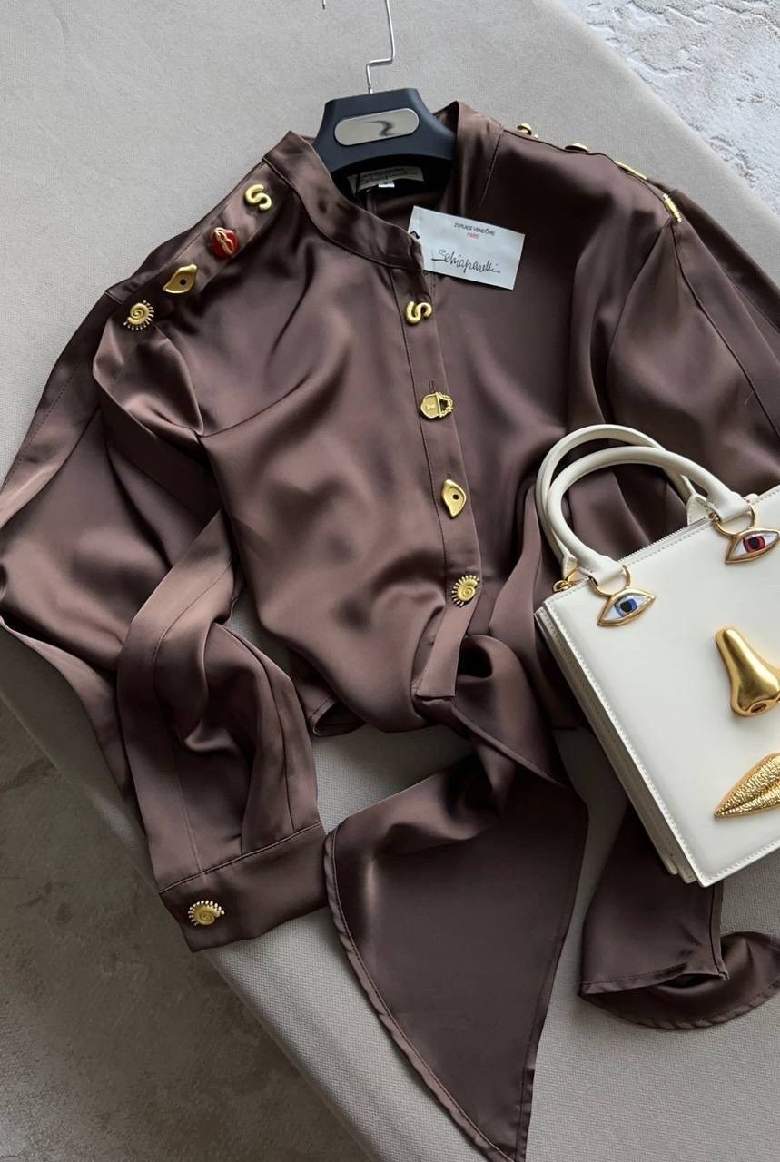 рубашка блузка с завязками на талии schiaparelli cool casual wear 511480515,элегантная блузка,женская блузка,женская рубашка,рубашка блузка с завязками на талии schiaparelli