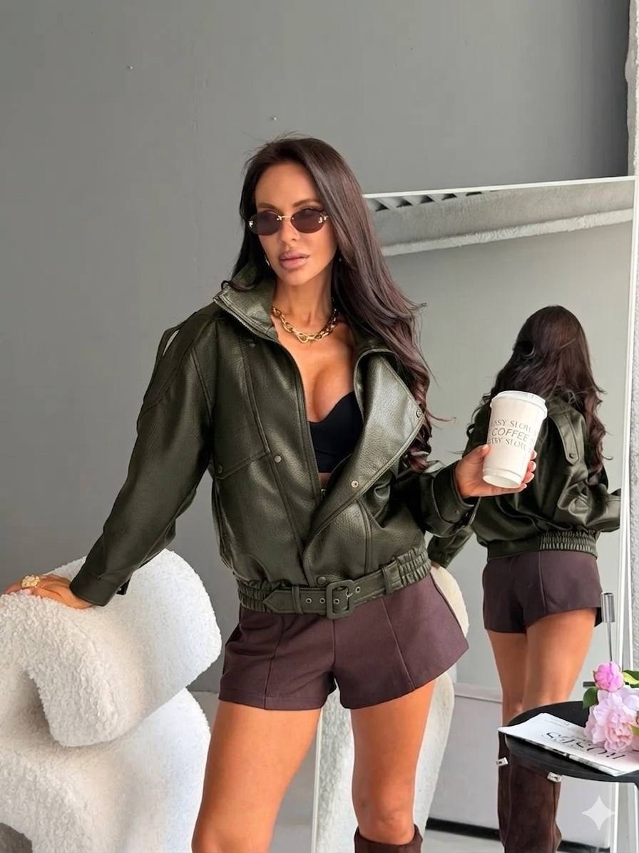 бомбер оверсайз укороченный кожаный inritm,бомбер оверсайз укороченный кожаный,куртка бомбер,куртка женская,бомбер женский кожаный укороченный