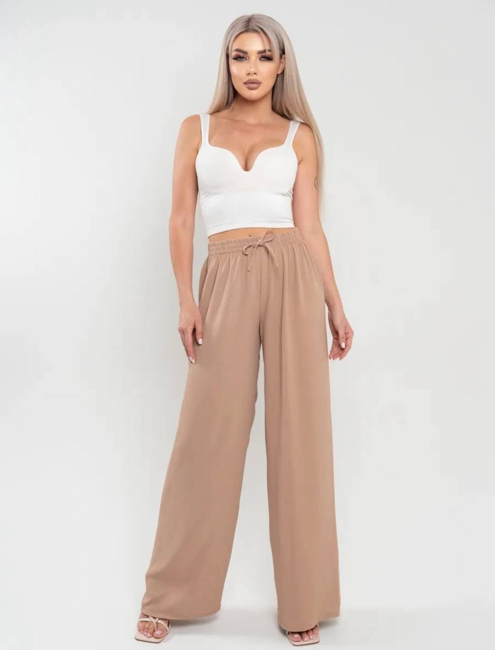 брюки палаццо,брюки женские палаццо,брюки женские широкие палаццо,бежевые брюки женские,брюки трикотажные