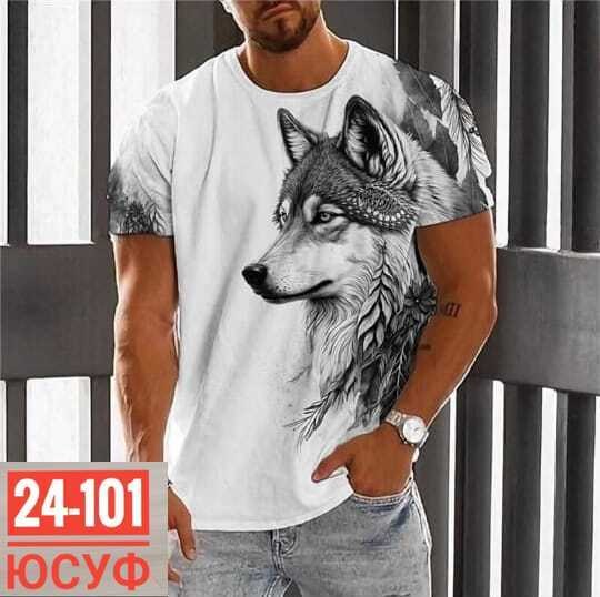 футболки мужские,мужская футболка с принтом волка,футболка с волками,мужская футболка с графическим принтом волка,футболка мужская летняя