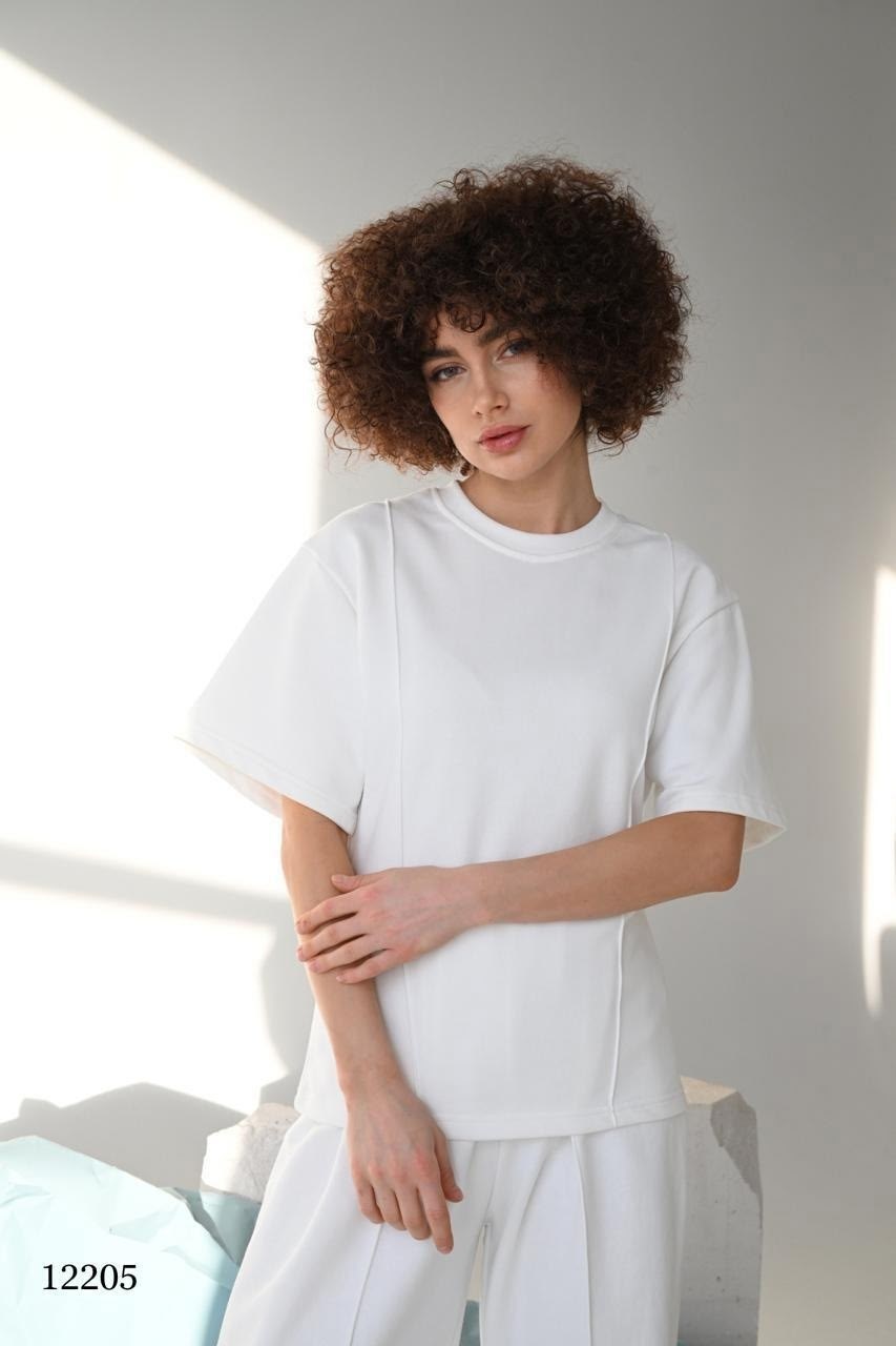 костюм с брюками,костюм брючный с футболкой,костюм женский,костюм женский белый,костюм с брюками палаццо