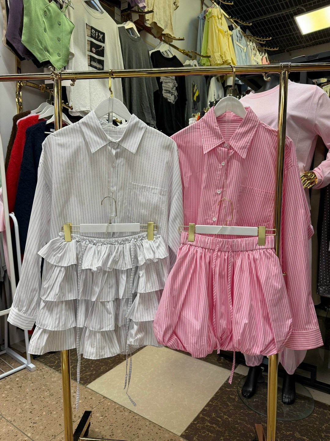 костюм розово,женские костюмы,летние костюмы,оверсайз рубашка,костюмы с юбкой