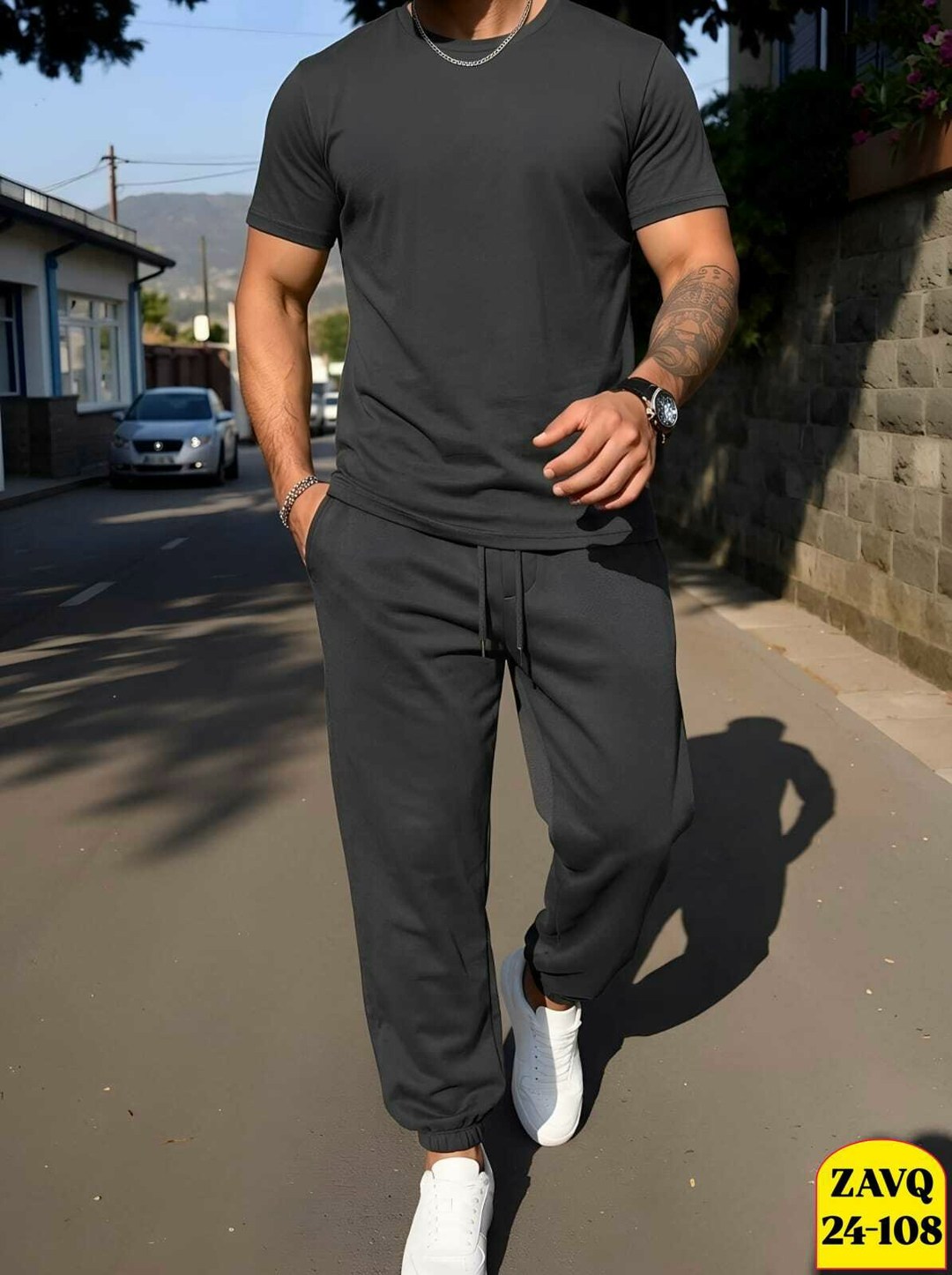 спортивный костюм с брюками и футболкой mad man,спортивный костюм для мужчин двухнитка,мужской спортивный костюм,спортивный костюм с брюками и футболкой halein,мужская мода