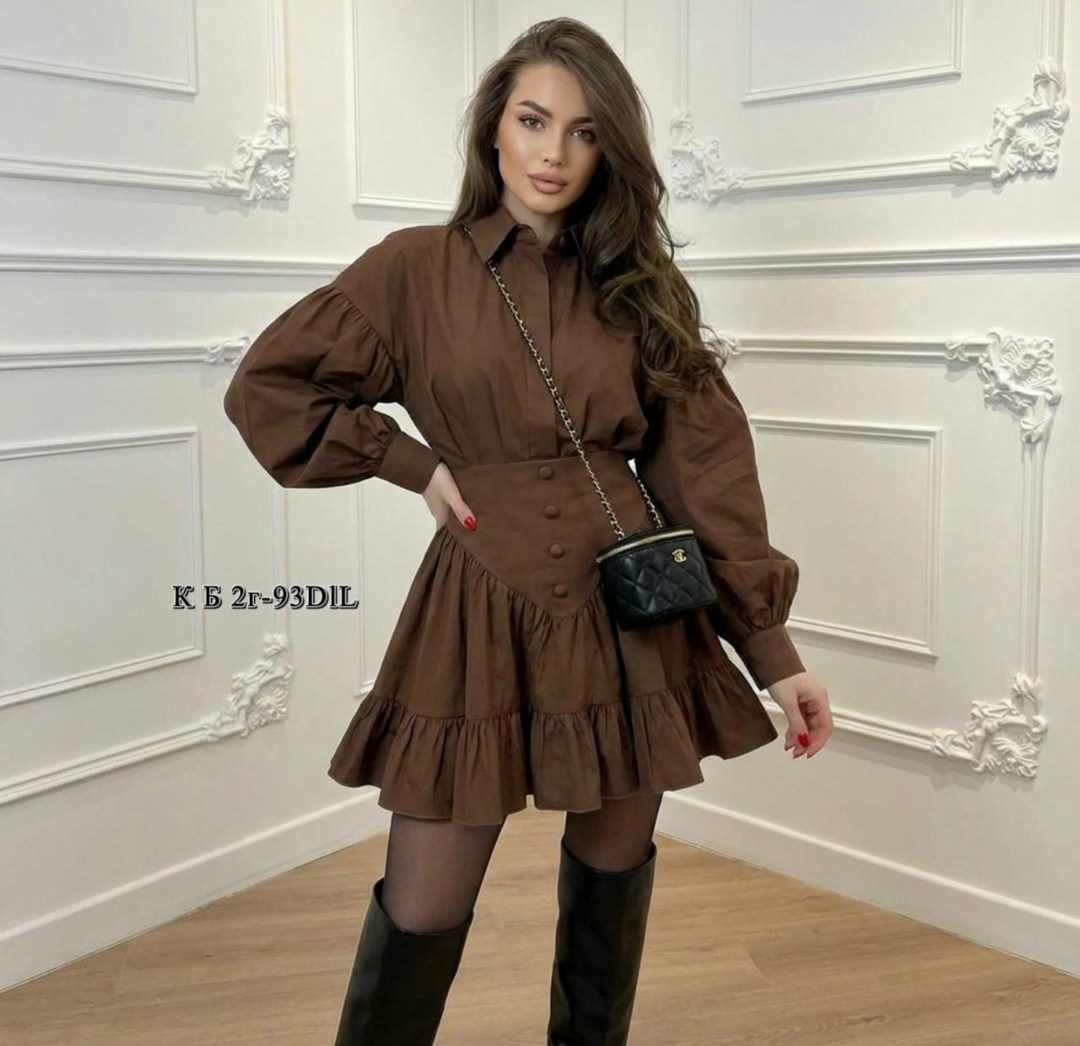 мини-юбка с оборками и рубашкой из полиэстера,платье,,платье женское,костюм с рубашкой и юбкой