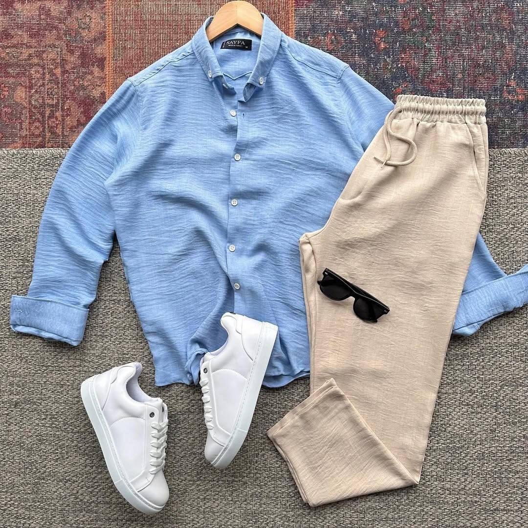 костюм двойка мужской,летние мужские костюмы,мужская мода,одежда кэжуал,костюм брючный с рубашкой