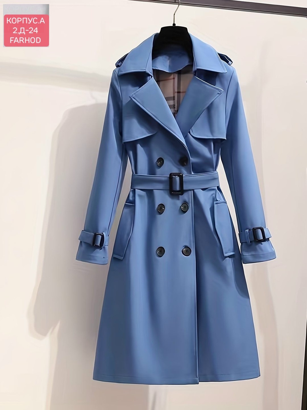 женский двубортный тренчкот средней длины,тренч женский,женские плащи,пальто тренч,тренч toptop