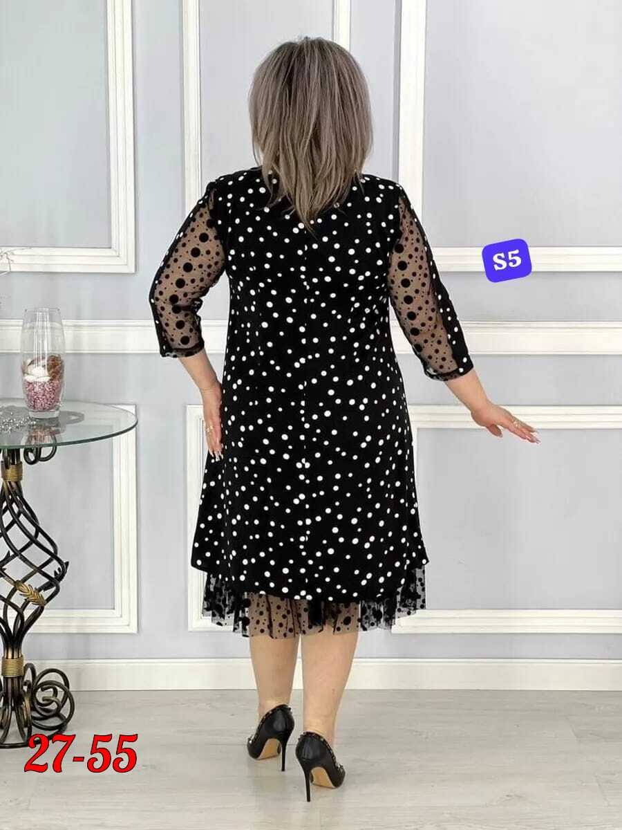 вечернее платье больших размеров нарядное в горошек saliya brand,платье больших размеров в горошек,женское праздничное платье больших размеров,платье вечернее больших размеров нарядное в горошек,плать