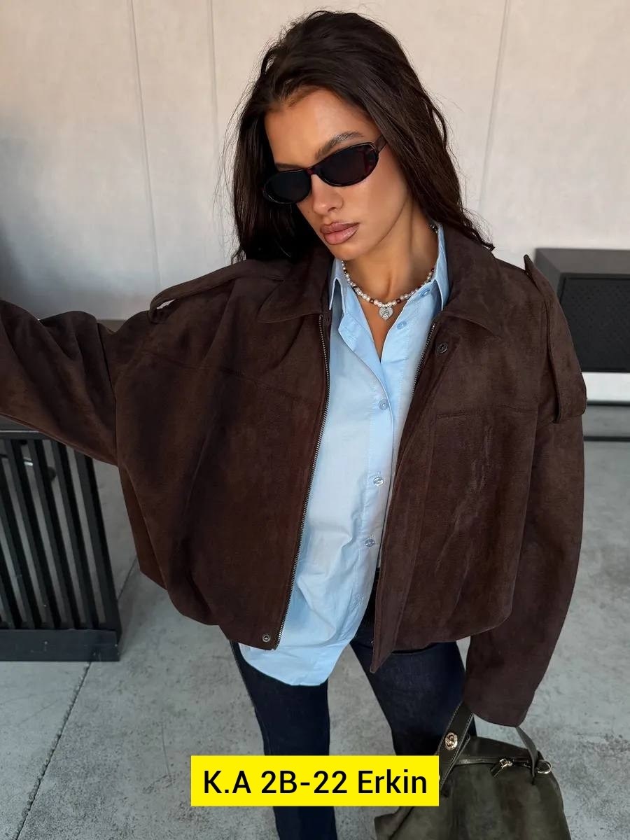 замшевая куртка,винтажная замшевая куртка с отложенным воротником mesmeri,женская куртка,куртка из замши