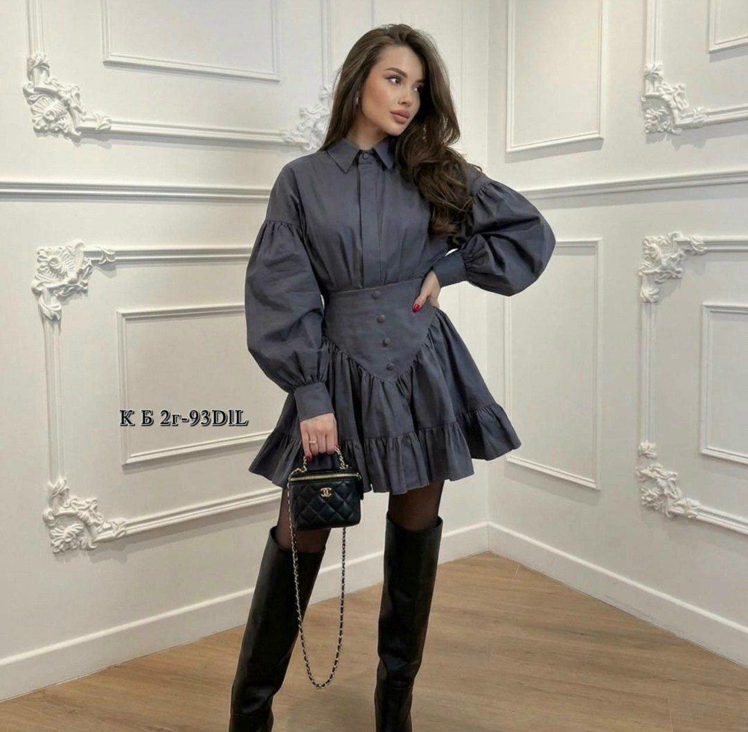 мини-юбка с оборками и рубашкой из полиэстера,платье,,платье женское,костюм с рубашкой и юбкой