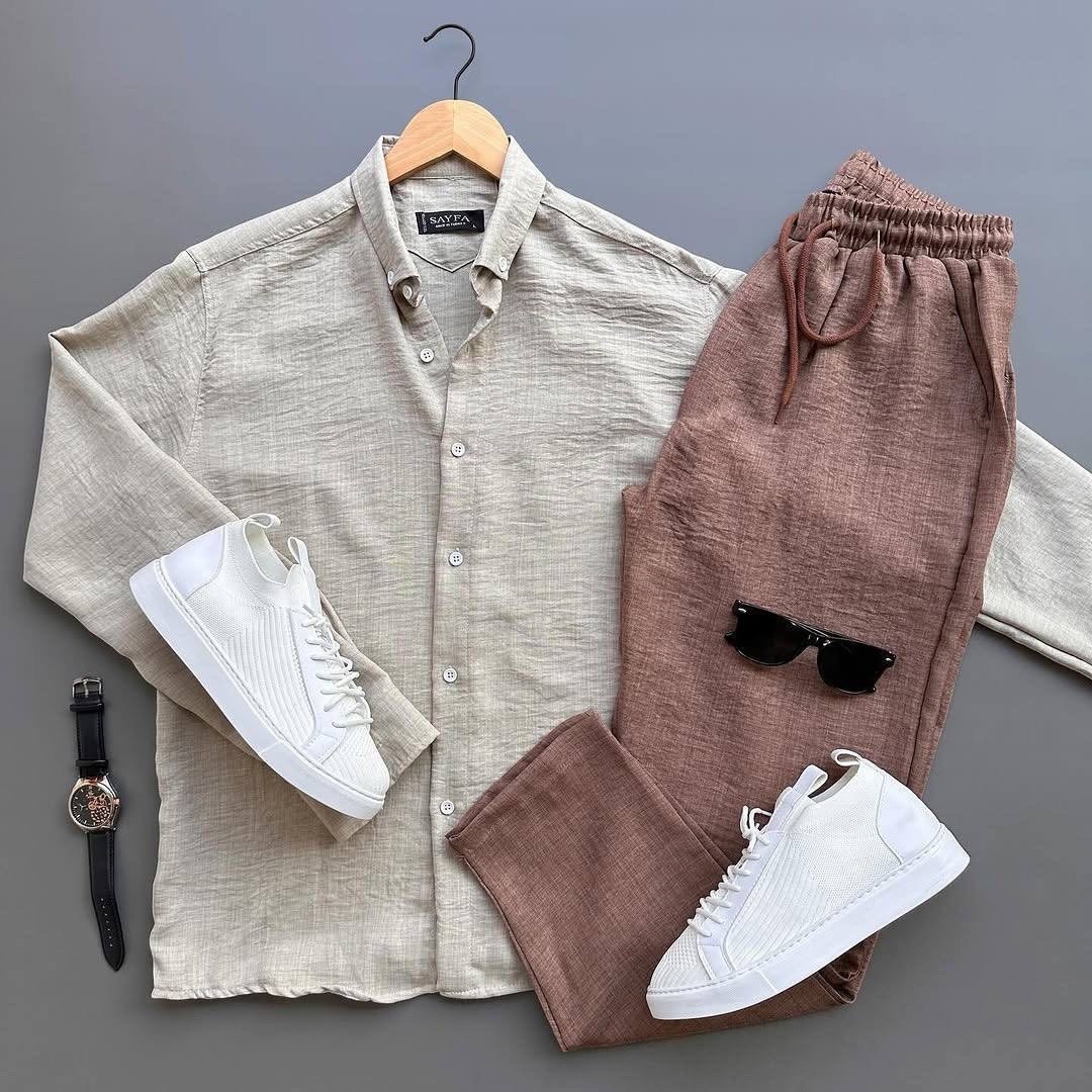 костюм двойка мужской,летние мужские костюмы,мужская мода,одежда кэжуал,костюм брючный с рубашкой