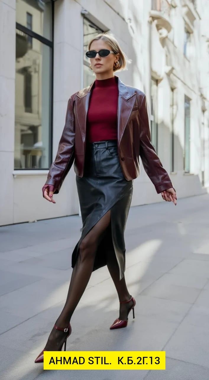 юбка кожаная макси,юбка кожаная макси с разрезом,юбка кожаная миди с разрезом,кожаная юбка,модные образы