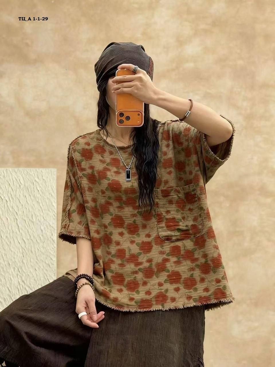 одежда в стиле бохо,женская футболка с круглым вырезом с принтом и рукавами «летучая мышь»,блузка бохо,винтажная свободная футболка с круглым вырезом с принтом и рукавами "летучая мышь"